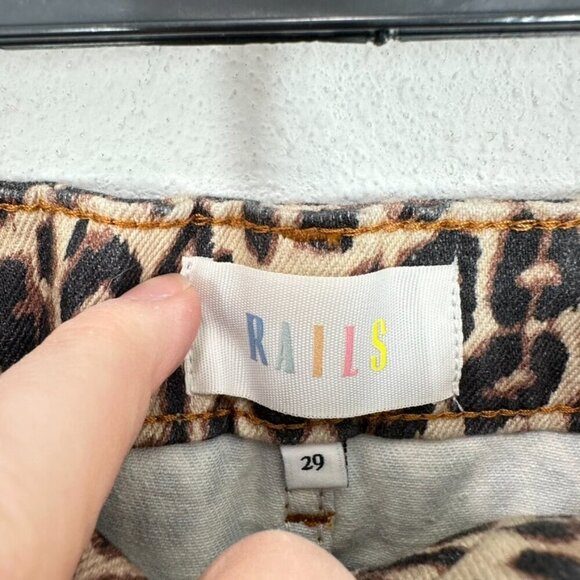 Rails Size 29 Denim Leopard Print Mini Skirt Casual Date Night Brunch Maximalist - Picture 4 of 6